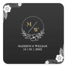 Casamento Elegante Branco e Negro Simples