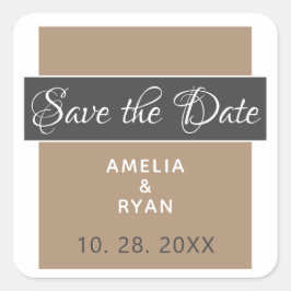 Adesivo Quadrado Casamento Elegante e Moderno Salve a Data