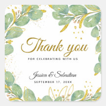 Casamento Elegante Eucalyptus Obrigado A Favores