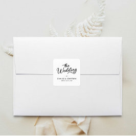 Adesivo Quadrado Casamento Elegante Mínimo