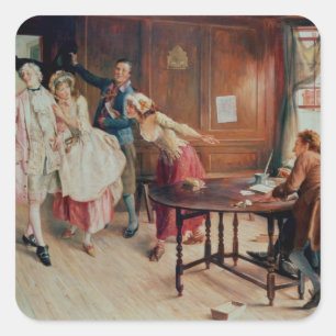 Adesivo Quadrado Casamento em Fleet Street, 1898 (óleo em canvas)