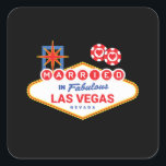 Adesivo Quadrado Casamento em Las Vegas - Casal Casa-se em Las Vega<br><div class="desc">Planejando uma despedida de solteira em Las Vegas ou se casando em Las Vegas? Este design de casamento de Las Vegas é perfeito para uma recepção ou lua de mel em Las Vegas! Chame a atenção na faixa de Las Vegas, jogue no cassino ou faça um happy hour à beira...</div>