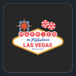 Adesivo Quadrado Casamento em Las Vegas - Casal Casa-se em Las Vega<br><div class="desc">Planejando uma despedida de solteira em Las Vegas ou se casando em Las Vegas? Este design de casamento de Las Vegas é perfeito para uma recepção ou lua de mel em Las Vegas! Chame a atenção na faixa de Las Vegas, jogue no cassino ou faça um happy hour na piscina...</div>