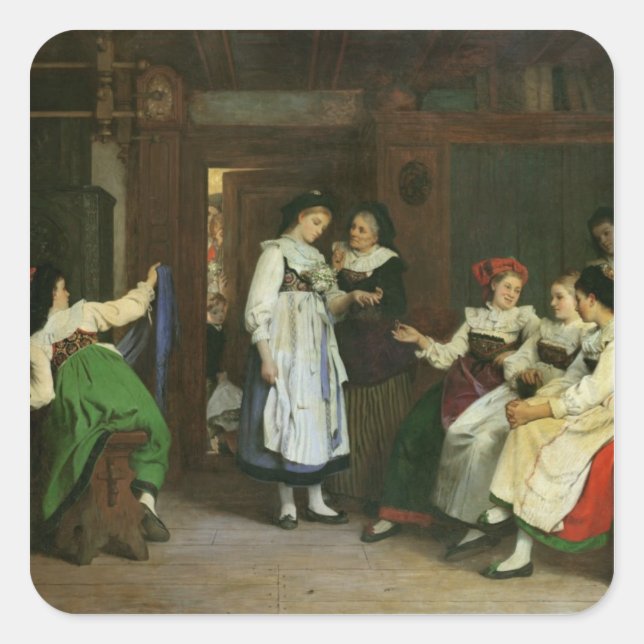 Adesivo Quadrado Casamento em Lower Alsace (Frente)