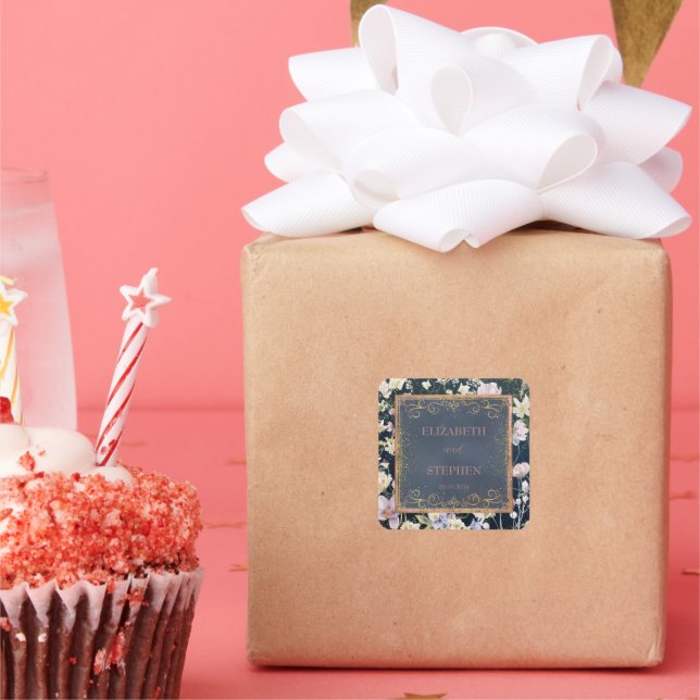 Adesivo Quadrado Casamento Floral Blue Garden (Festa)