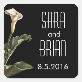 Adesivo Quadrado Casamento Floral Calla Lily Modern