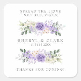 Adesivo Quadrado Casamento Floral de Ferida Floral Personalizada Sa