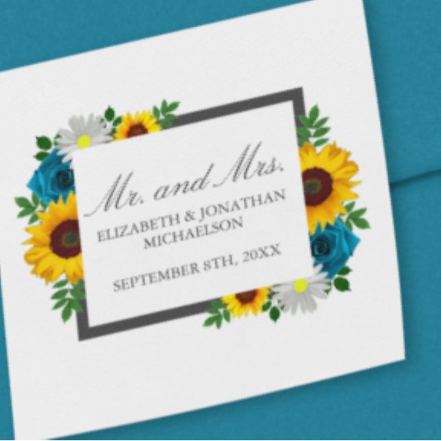 Adesivo Quadrado Casamento Floral de Rosa Daisy Daisy (Criador carregado)