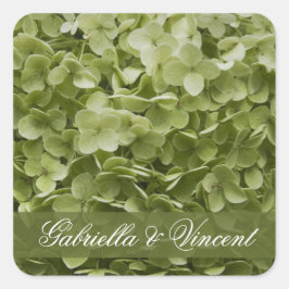 Adesivo Quadrado Casamento Floral Verde Annabelle Hydrangea