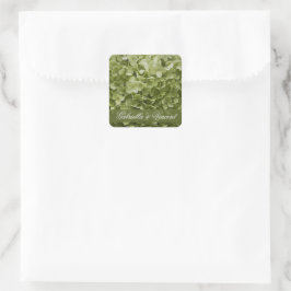 Adesivo Quadrado Casamento Floral Verde Annabelle Hydrangea