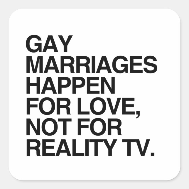 ADESIVO QUADRADO CASAMENTO GAY ACONTECEM POR AMOR (Frente)
