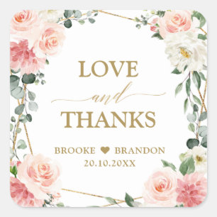 Adesivo Quadrado Casamento Geométrico Dourado Rosa Esbranquiçado