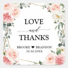 Adesivo Quadrado Casamento Geométrico Dourado Rosa Esbranquiçado