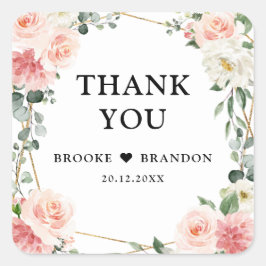 Adesivo Quadrado Casamento Geométrico Dourado Rosa Esbranquiçado