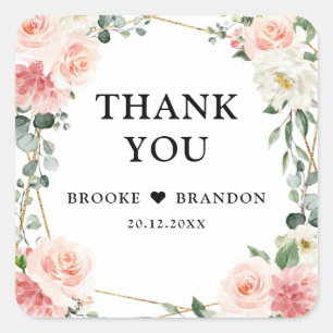 Adesivo Quadrado Casamento Geométrico Dourado Rosa Esbranquiçado