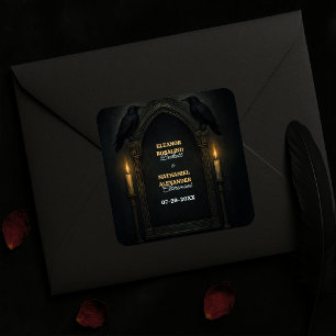 Adesivo Quadrado Casamento Gótico do Arco de Velas