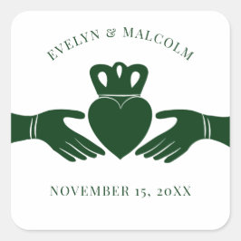 Adesivo Quadrado Casamento Gráfico Simples - Irlandês Claddagh Ring