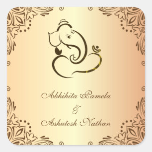 Adesivo Quadrado Casamento Hindu Ganapati