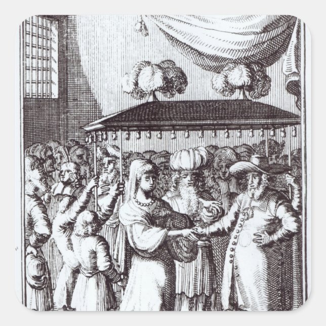 Adesivo Quadrado Casamento Judaico (Frente)