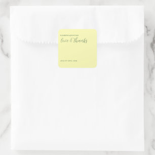 Adesivo Quadrado Casamento Manteiga Amarelo e Sage Minimalista