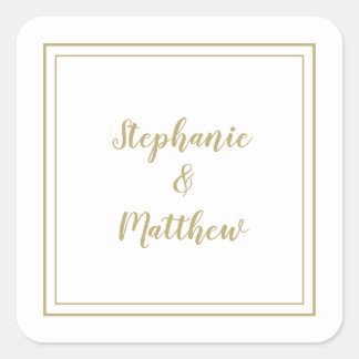 Adesivo Quadrado Casamento Minimalista Favor Moderno Obrigada Doura
