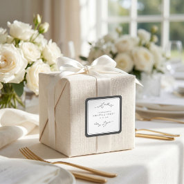 Adesivo Quadrado Casamento Minimalista Preto e Branco