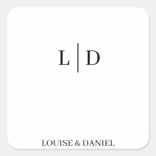 Adesivo Quadrado Casamento mínimo e personalizado simples
