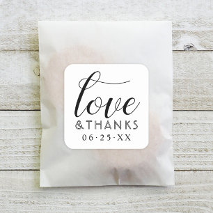 Adesivo Quadrado Casamento Moderno Branco de Amor e Gratidão