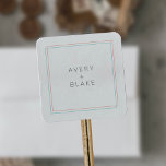 Adesivo Quadrado Casamento Moderno de Coral e Fronteira de Teal<br><div class="desc">Bold,  porém simples,  este adesivo de casamento do Avery Suite emparelha uma nítida borda de dois tons com a inscrição de cinzas suaves. Limpo,  brilhante e divertido; adiciona cor sem desordem. Personalize o rótulo com os nomes do casal.</div>