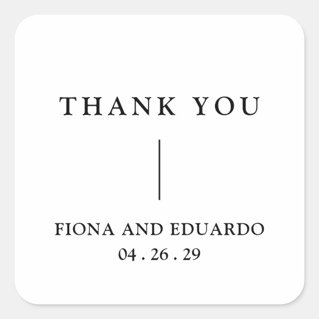 Adesivo Quadrado Casamento Moderno de Fiona Black and White Bold Mo (Frente)