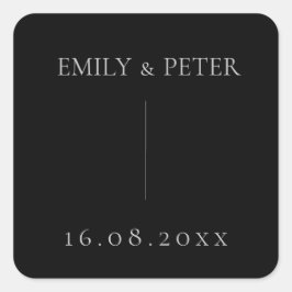 Adesivo Quadrado Casamento Moderno e Moderno Minimalista Elegante