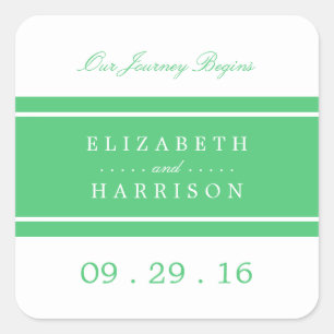 Adesivo Quadrado Casamento Moderno Emerald Green