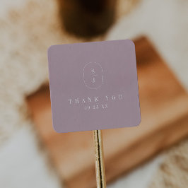 Adesivo Quadrado Casamento Moderno Lilac Boho SHYLAH Obrigado