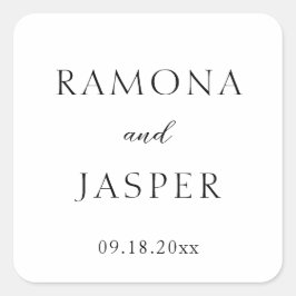 Adesivo Quadrado Casamento Moderno Simples Negro e Branco