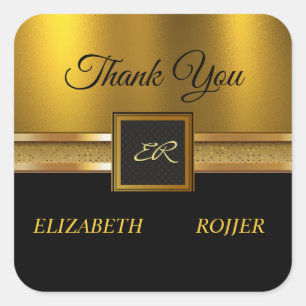 Adesivo Quadrado Casamento Negra De Luxo Com ouro