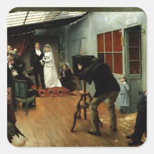Adesivo Quadrado Casamento no fotógrafo, 1878-9