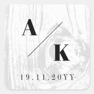 Adesivo Quadrado Casamento no inverno Quic de Textura de Madeira Rú