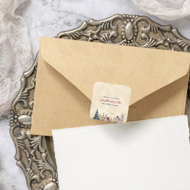 Adesivo Quadrado Casamento no inverno romântico