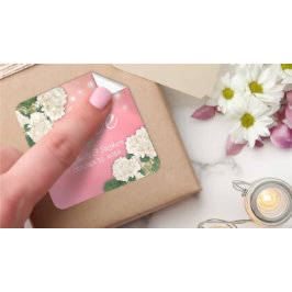 Adesivo Quadrado Casamento Obrigado Hydrangea Flowers String Lights