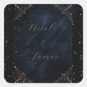 Adesivo Quadrado Casamento Obsidiana Oracle Meia-Noite Elegância