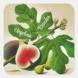 Adesivo Quadrado Casamento personalizado de figos vegetais
