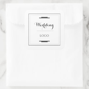 Adesivo Quadrado Casamento Personalizado Elegante Presente Moderno