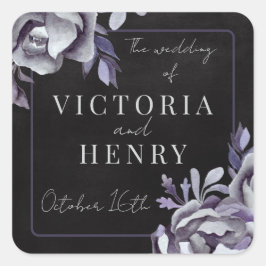 Adesivo Quadrado Casamento Preto-Roxo Preto Moody Moody Escuro