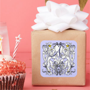 Adesivo Quadrado Casamento Renascentista Lion Rampant