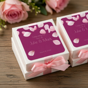 Adesivo Quadrado Casamento Romântico de Petais Rosa