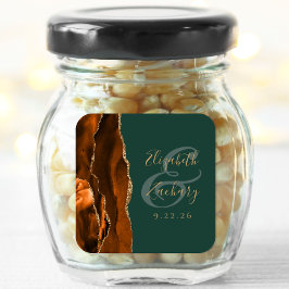 Adesivo Quadrado Casamento Rust Gold Ágata Caçador Verde