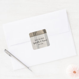 Adesivo Quadrado Casamento Rustic Barn Wood Ranch Salve a Data