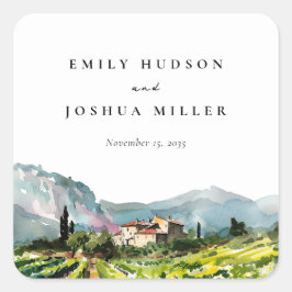 Adesivo Quadrado Casamento Rustic Winery Landscape