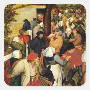 Adesivo Quadrado Casamento rústico, detalhe de pessoas da dança