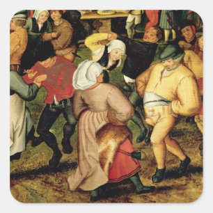 Adesivo Quadrado Casamento rústico, detalhe de pessoas da dança